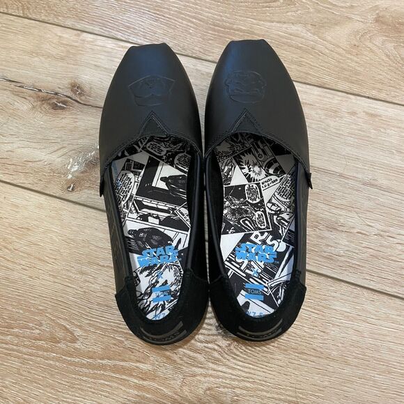 TOMS X Star Wars Black Leather Darth Vader / Storm Trooper Ladies Size 7.5 ✅NEW✅ - Picture 6 of 8